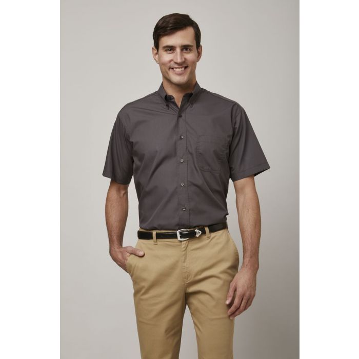 Men's Short Sleeve Easy Care Poplin Shirt - Quality Restaurant 
