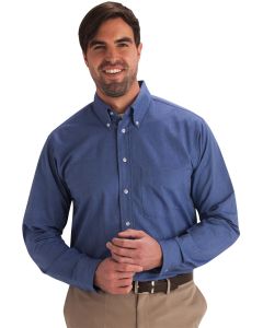 Men's Relaxed Fit Oxford Long Sleeve Dress Shirt - 1077