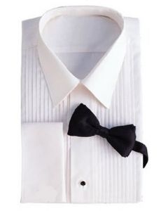 Men's Laydown Collar Tuxedo Shirt with 1/4" Pleated Front - 937