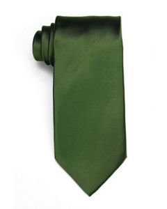 Olive Green Satin Tie - A15