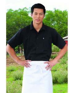 Unisex Button Front Black Mesh Back Chef Shirt
