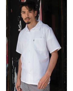 Unisex Button Front White Mesh Back Chef Shirt