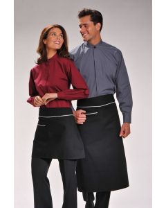 Upscale Long Bistro Apron with White Piping
