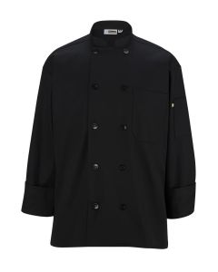 Black Long Sleeve Pearl Button Chef Coat
