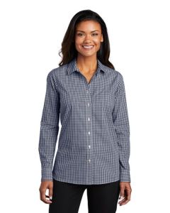 Ladies' Broadcloth Gingham Check Shirt