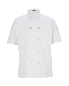 Edwards Unisex 10 Button Short Sleeve Chef Coat with Mesh