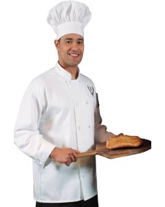 White Long Sleeve 10 Knot Button Chef Coat