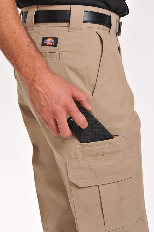 - 35W x 37L un-hemmed multi-use pocket - Khaki Details about   NEW Dickies® Cell Phone Pants 