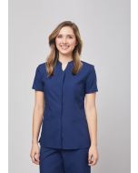 Ladies' Short Sleeve Snap Front Tunic