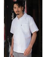 Unisex Button Front White Mesh Back Chef Shirt