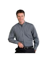 Men's Banded Collar Dress Shirt Long Sleeve