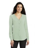 Ladies' Long Sleeve Button-Front Blouse