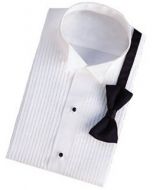 Men's Short Sleeve Wing Tip Collar Tuxedo Shirt with 1/4" Pleated front - SS901M